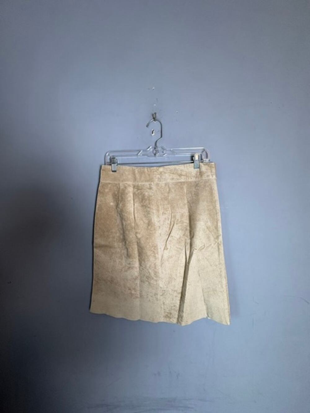 Express Juniors Beige Genuine Leather Skirt Size 7/8 Made in China